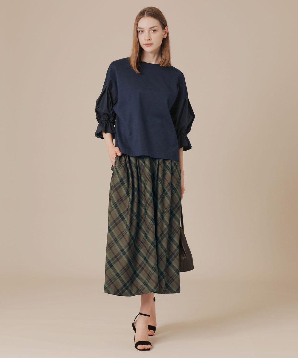 【新品】マッキントッシュロンドン ファインキュプラポリエステルチェックスカート ファインキュプラポリエステルチェックスカート(スカート)｜MACKINTOSH