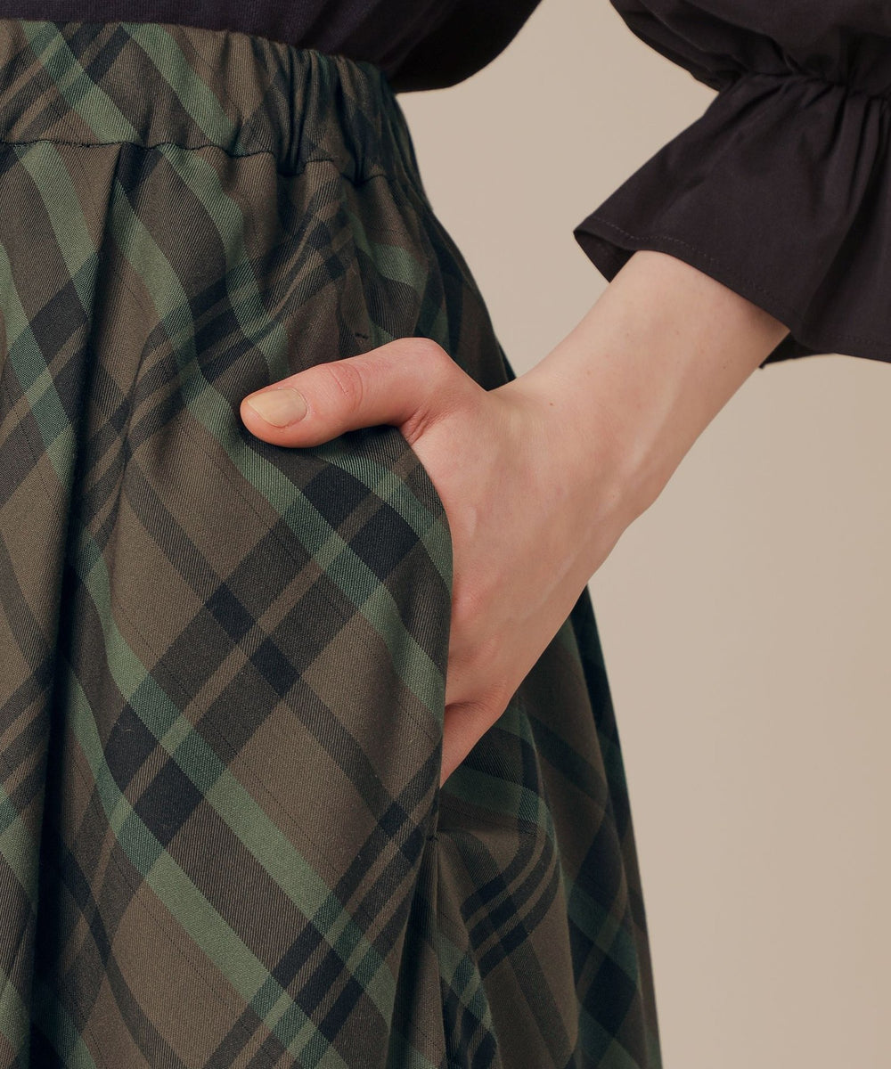 ファインキュプラポリエステルチェックスカート(スカート)｜MACKINTOSH