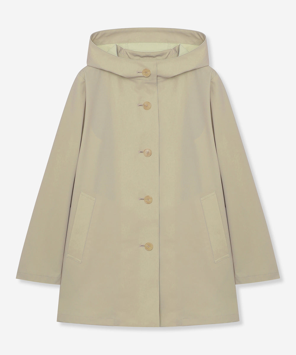 L】【CHRYSTON/クリストン】バイカラーソロタフタフーデッドコート