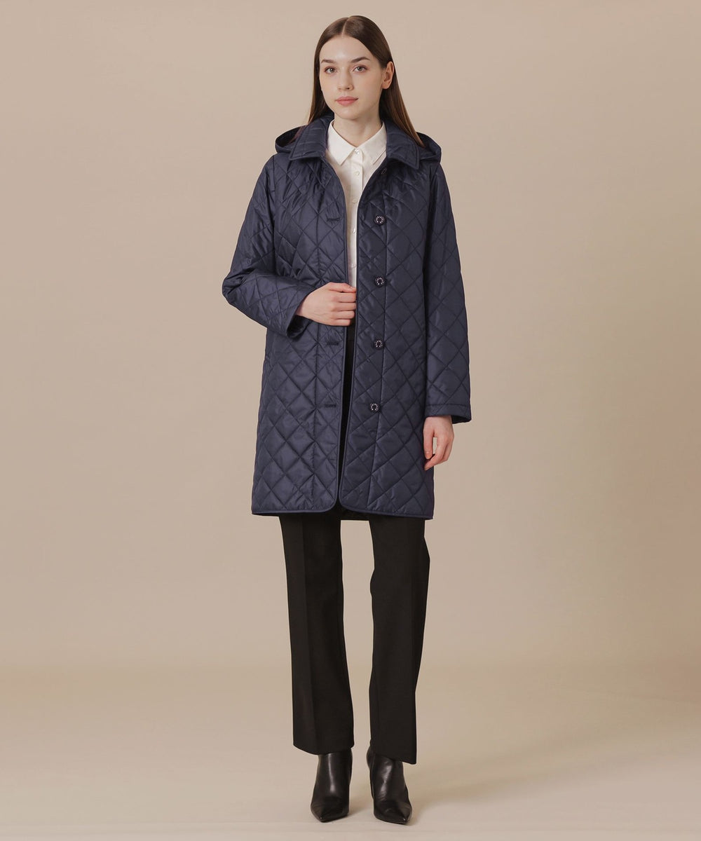 希少【美品】マッキントッシュ キルティングタフタフーデットコート ブラック 38 WEB・一部店舗限定】キルティングタフタフーデットコート(コート