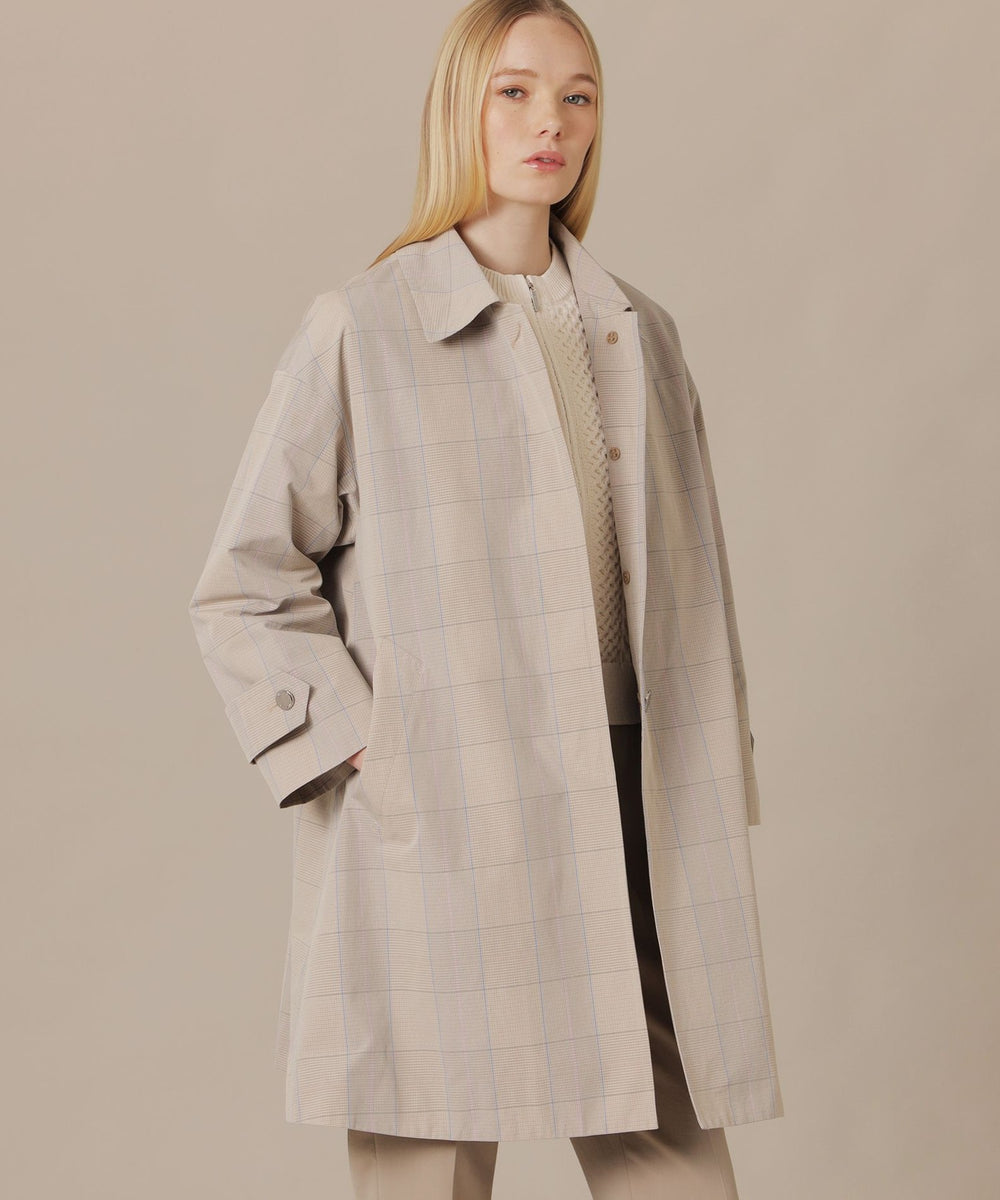 L】【ROSLEY/ロズリー】スプリングチェックステンカラーコート(コート