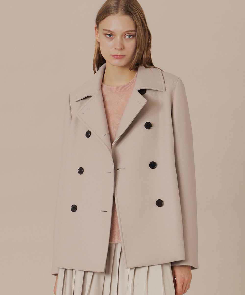 【値下げ】KEITH キース　ベージュ ウール混コート Precious12月号】【L】【KEIGHLEY/キースリー】ウールダブルクロス