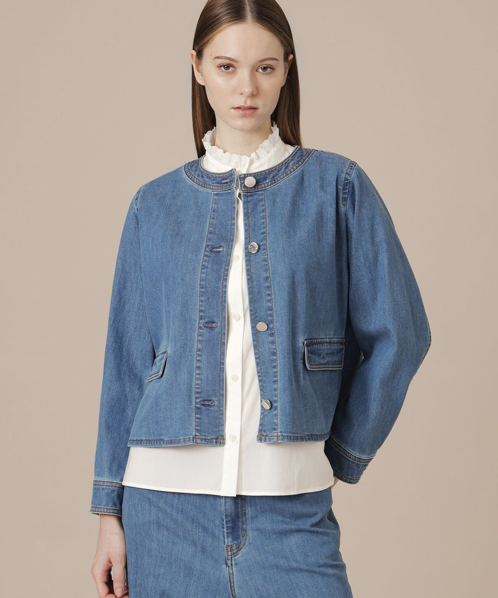 L】コットンポリエステルレーヨンデニムジャケット(ジャケット