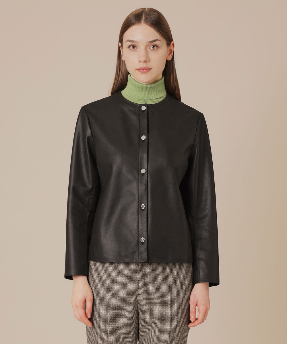 L】ノーカラーレザージャケット(ジャケット)｜MACKINTOSH LONDON