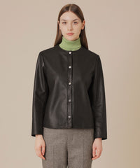 L】ノーカラーレザージャケット(ジャケット)｜MACKINTOSH LONDON