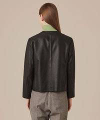 L】ノーカラーレザージャケット(ジャケット)｜MACKINTOSH LONDON