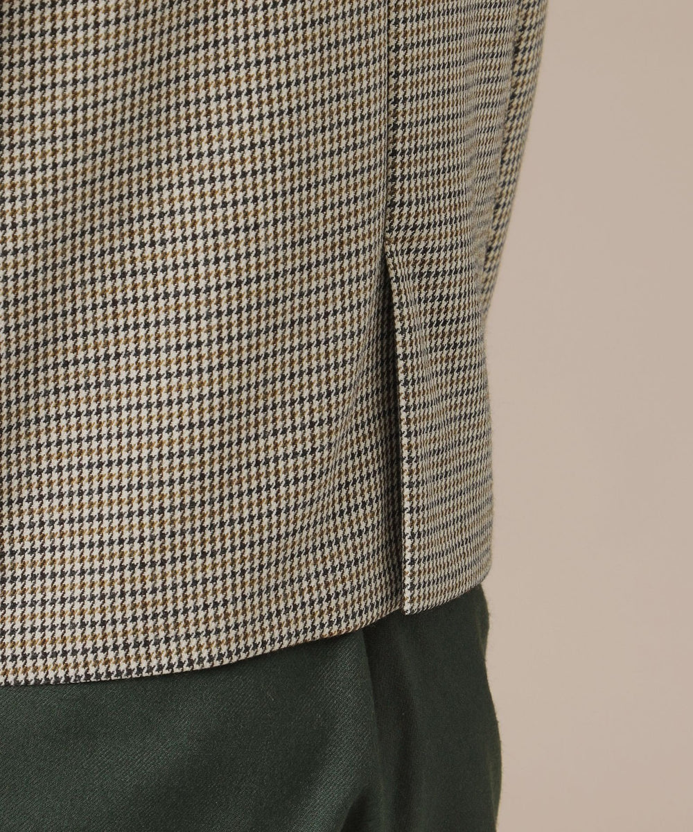 L】レーヨンウールハウンドトゥースジャケット(ジャケット