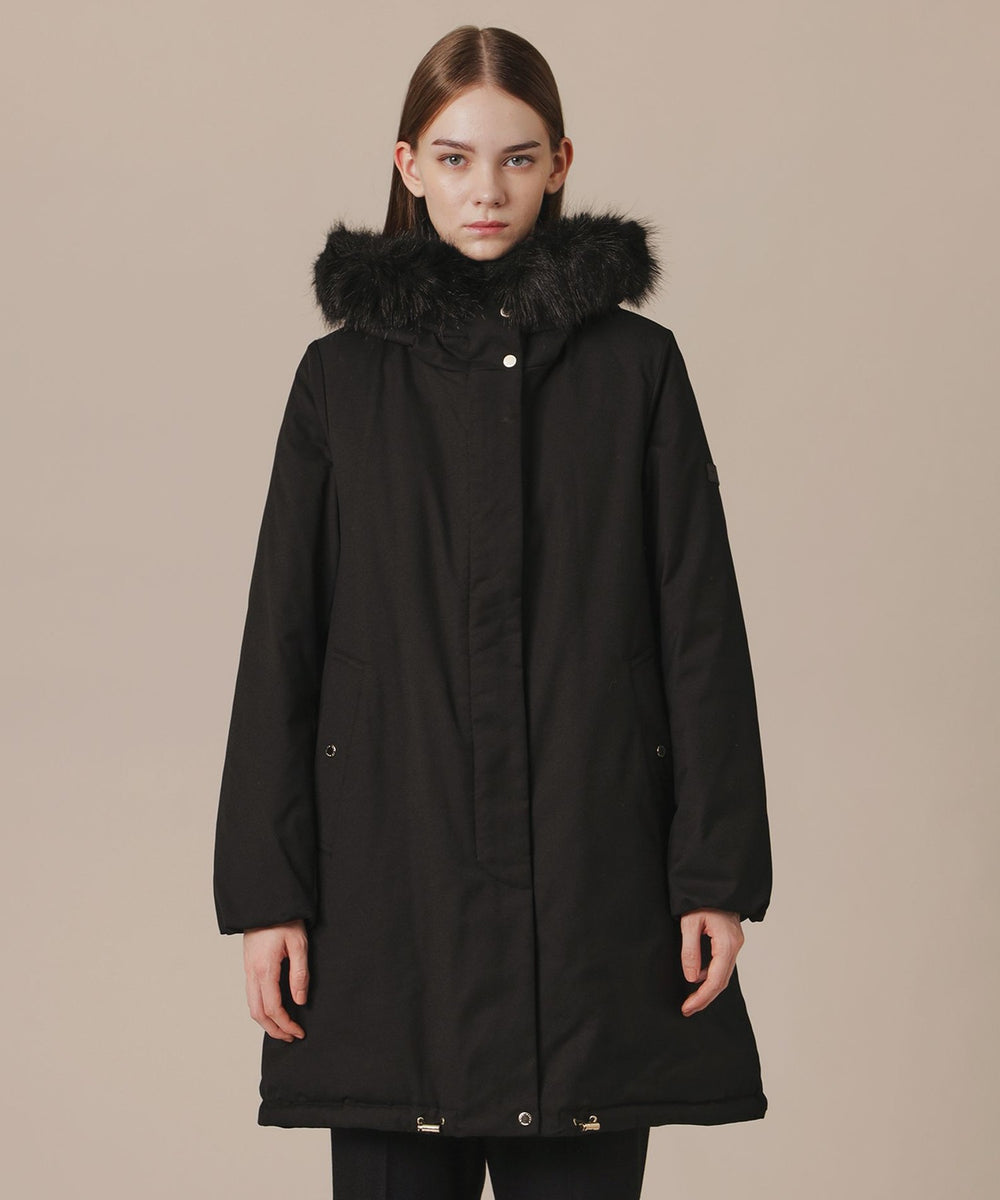 美品✨ポロスポーツ　フーデッドコート　ウール　中綿キルティング　チンスト　黒　M Mackintosh MACKINTOSH マッキントッシュ フーデッドコート WOLFSON