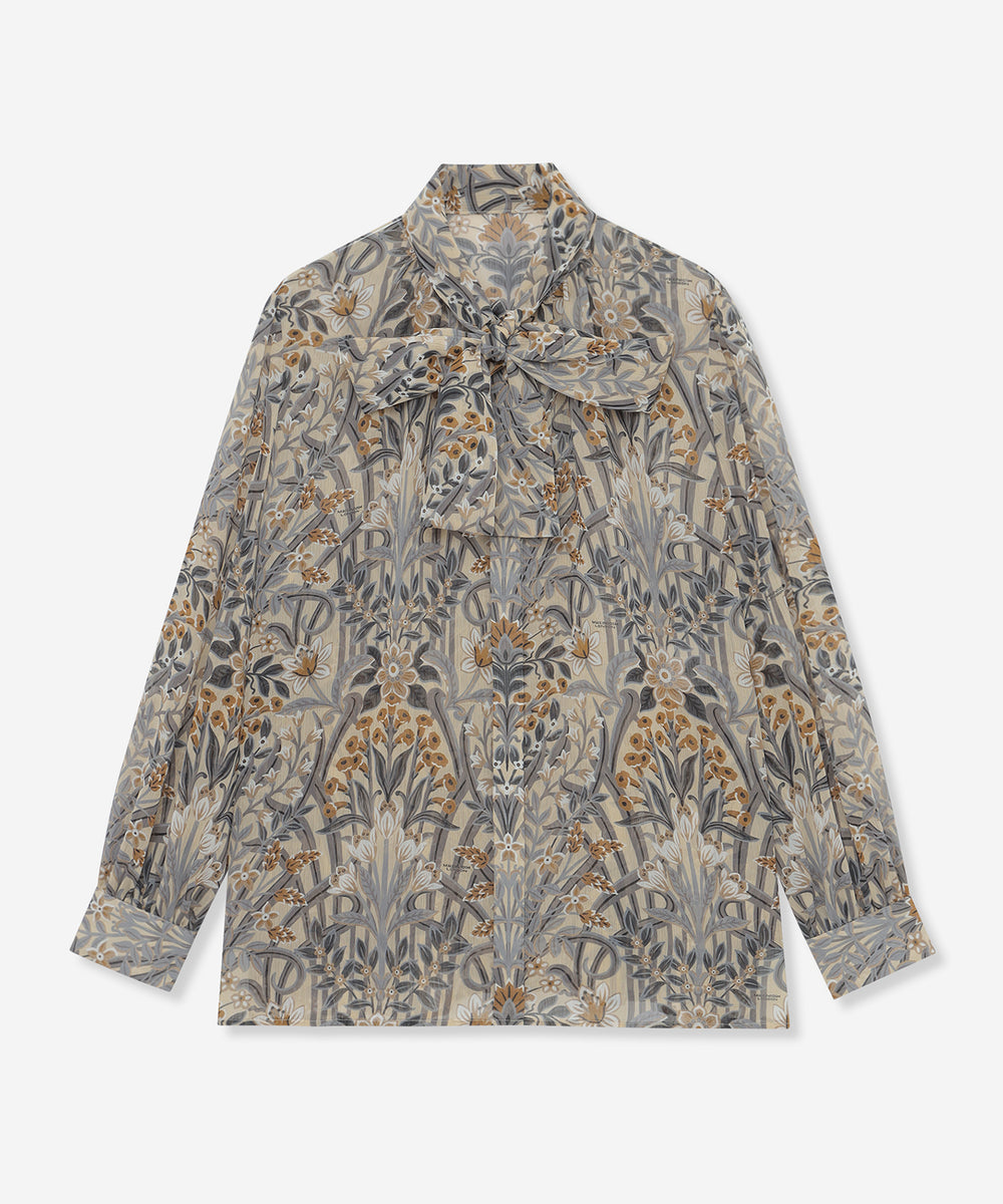 マッキントッシュロンドン　ジオメトリックフルーツプリント長袖ブラウス マッキントッシュロンドン ジオメトリックフルーツプリント長袖ブラウス