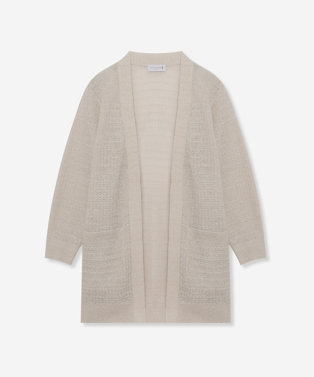 婦人画報4月号掲載】【L】ラスターリネンニットロングカーディガン