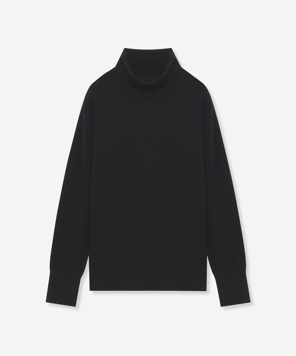 L】【SUPER FINE LAB.】メルテッドサウラコットンタートルネックプル