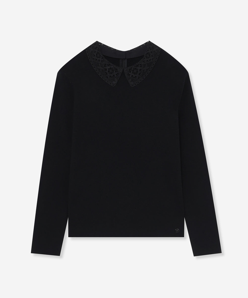 L】レースカラーコンビニットプルオーバー(トップス)｜MACKINTOSH